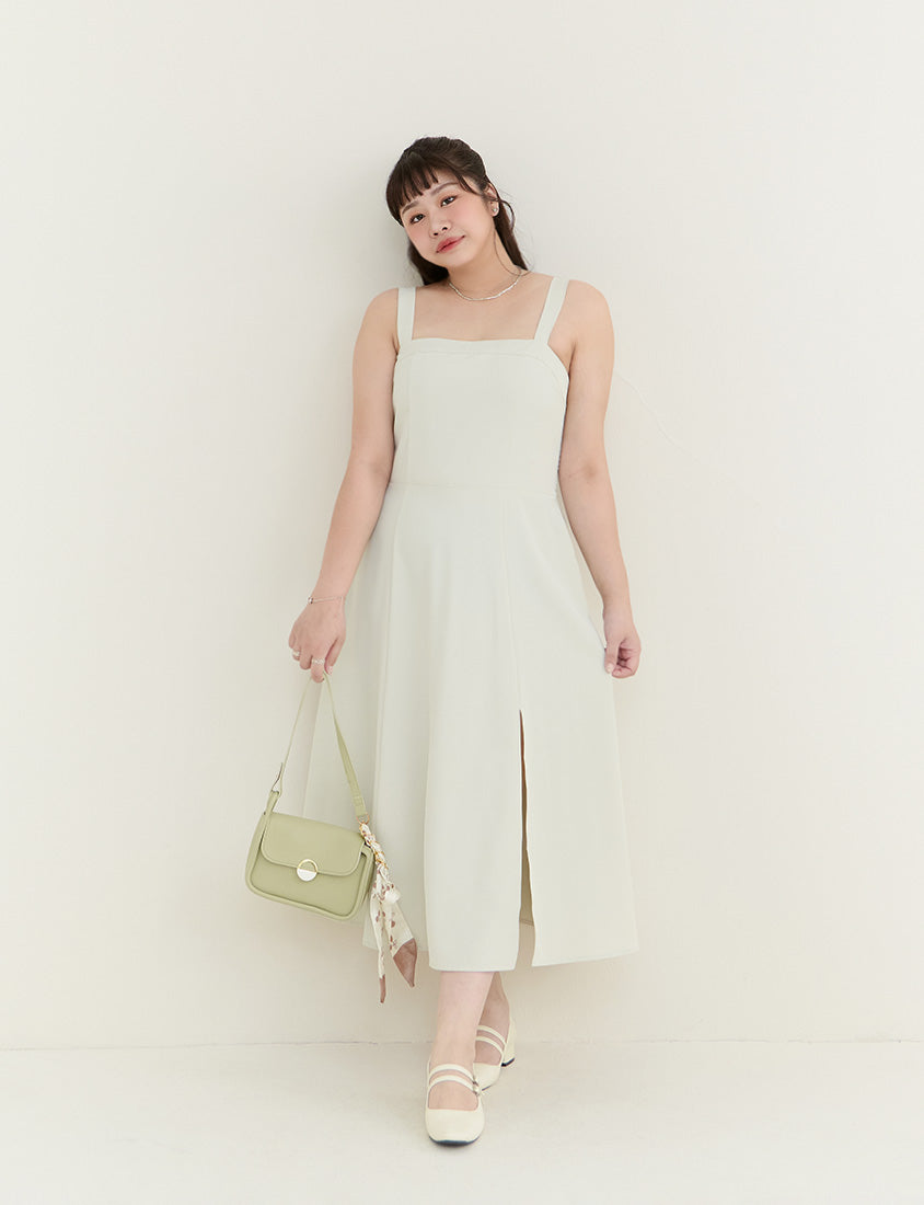 MISS. Minimalist Adjustable Strap Plus Size Maxi Dress