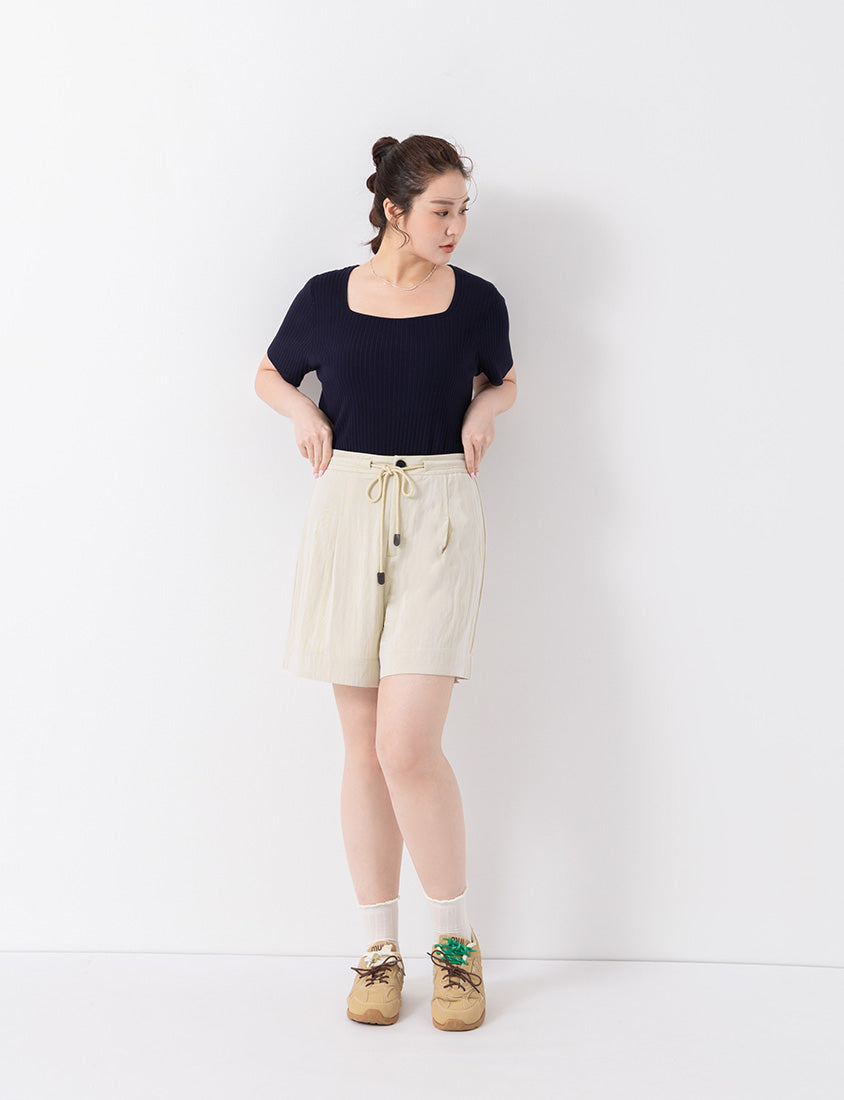 Boyish Style Drawstring Plus Size Shorts