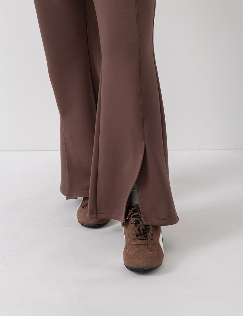 QQ Yogurt Touch Cotton Asymmetric Double-Button Plus Size Flare Pants