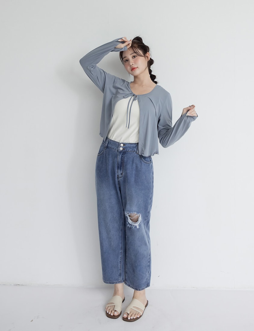 Cooling Lyocell Slimming Plus Size Boyfriend Jeans