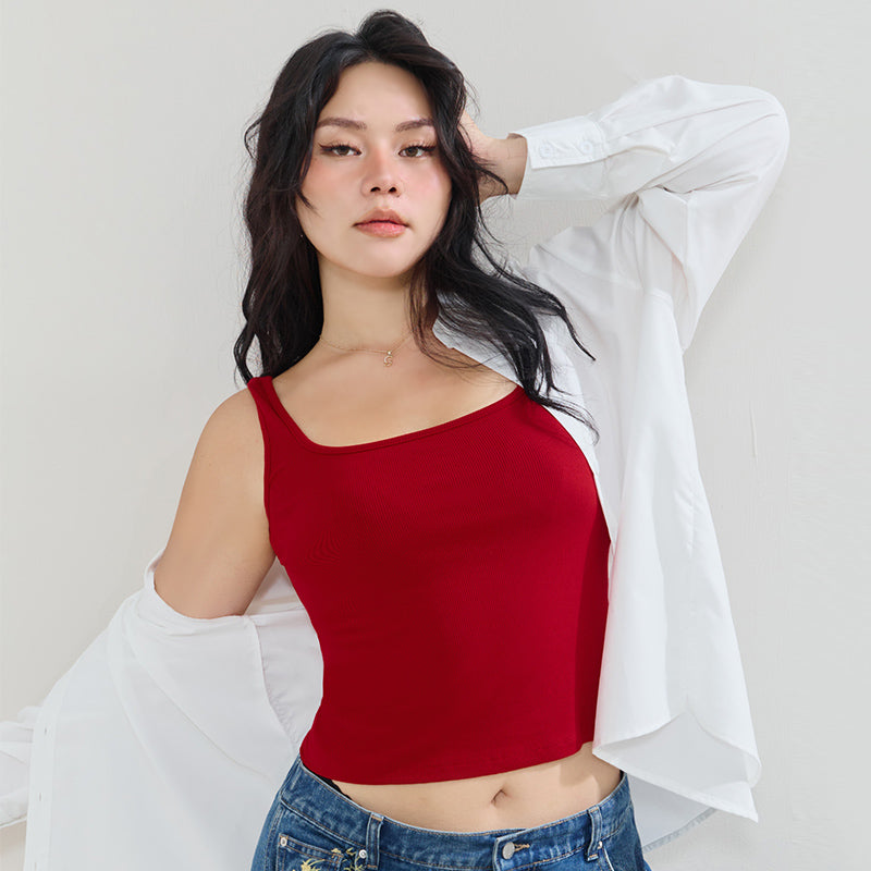 MUA! Sexy Open-Back Square Neck Plus Size Tank Top