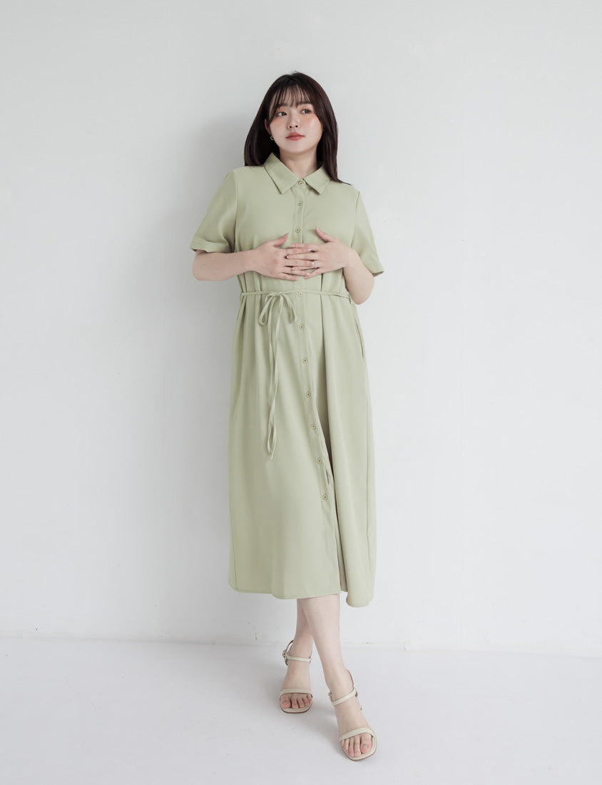 MISS. Minimal Shirt Plus Size Maxi Dress (With Belt)