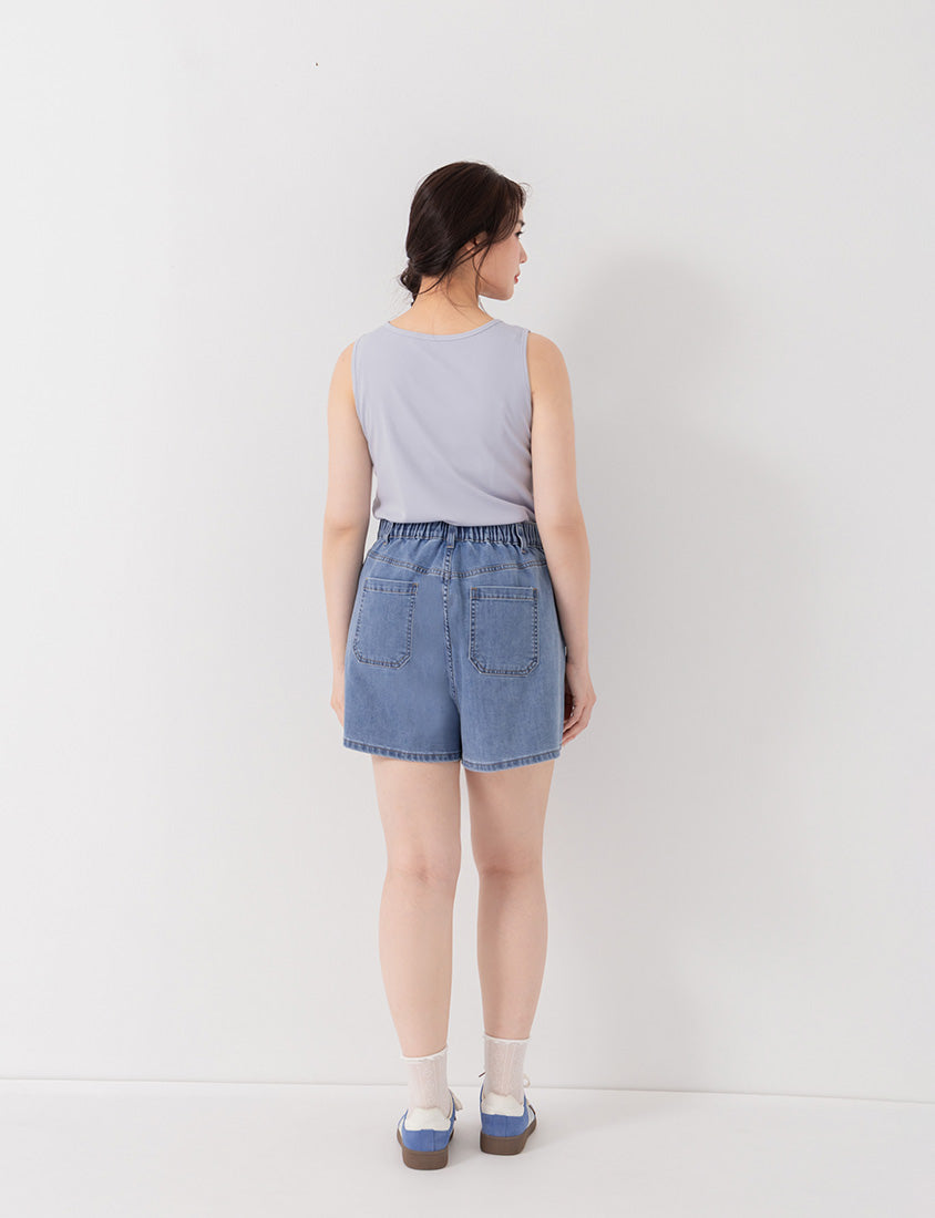 Standard Perfect Fit Slim Fit A-Line Plus Size Denim Shorts