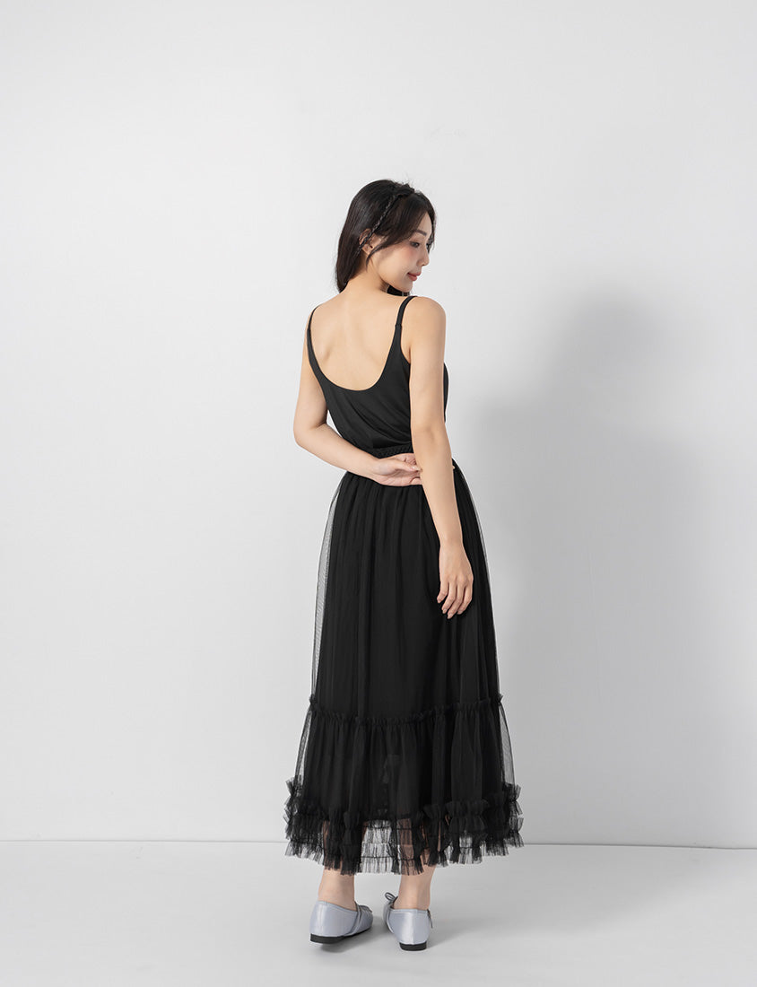 Ethereal Layered Mesh Plus Size Maxi Skirt