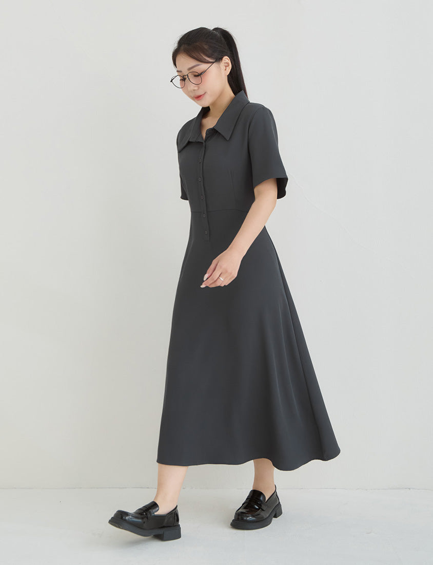 Silky Cool Slim Fit Plus Size Shirt Dress