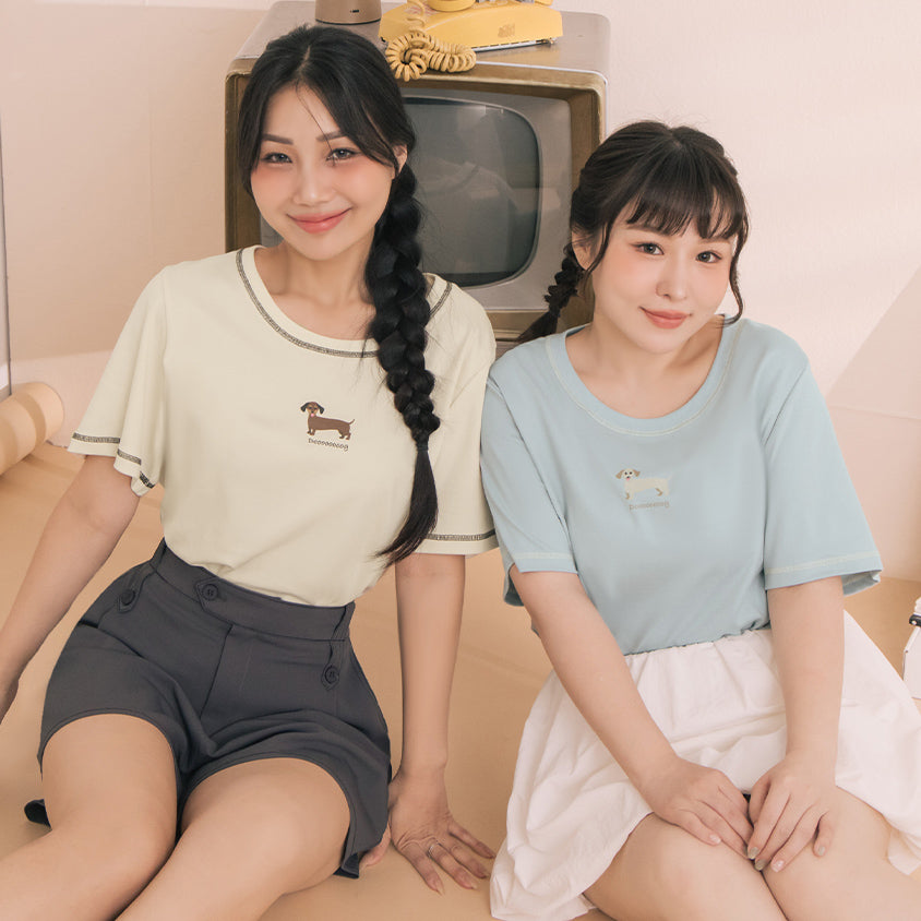 Instant Cooling Dachshund Print Plus Size Tee