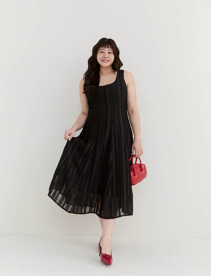 Apple-Shaped Friendly! Perfect Fit Jacquard Elegant Plus Size Maxi Dress