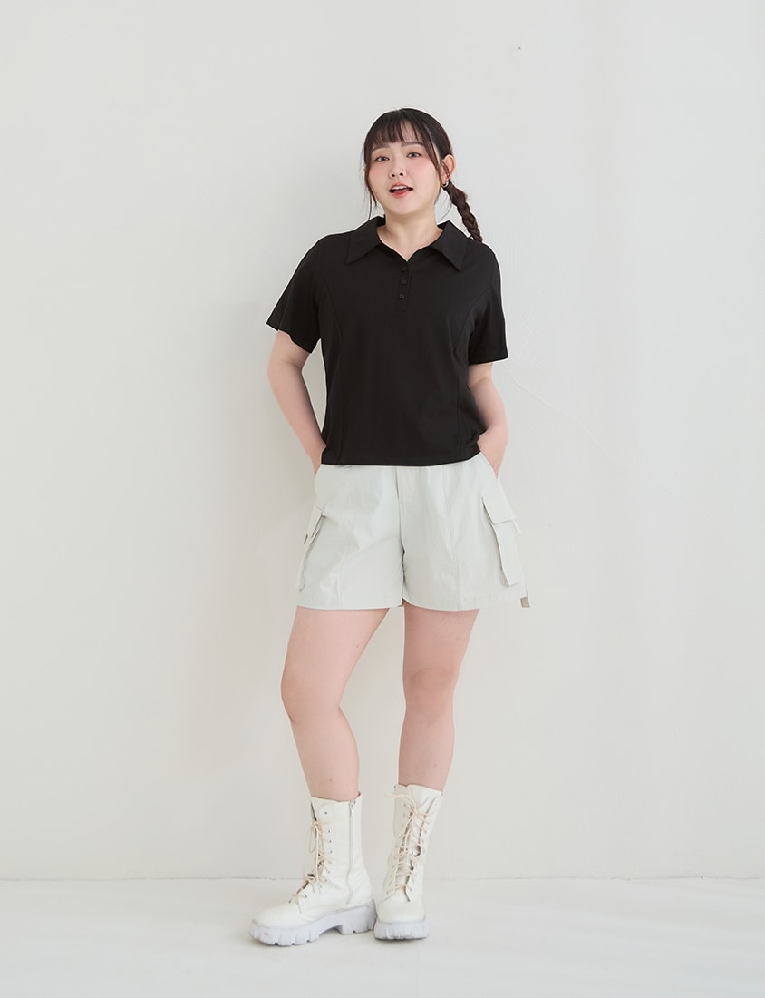Cooling Slim Fit Polo Plus Size Top