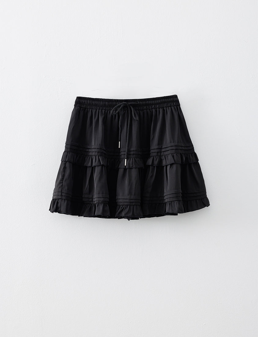 Sweet Tiered Puffy Plus Size Mini Skirt
