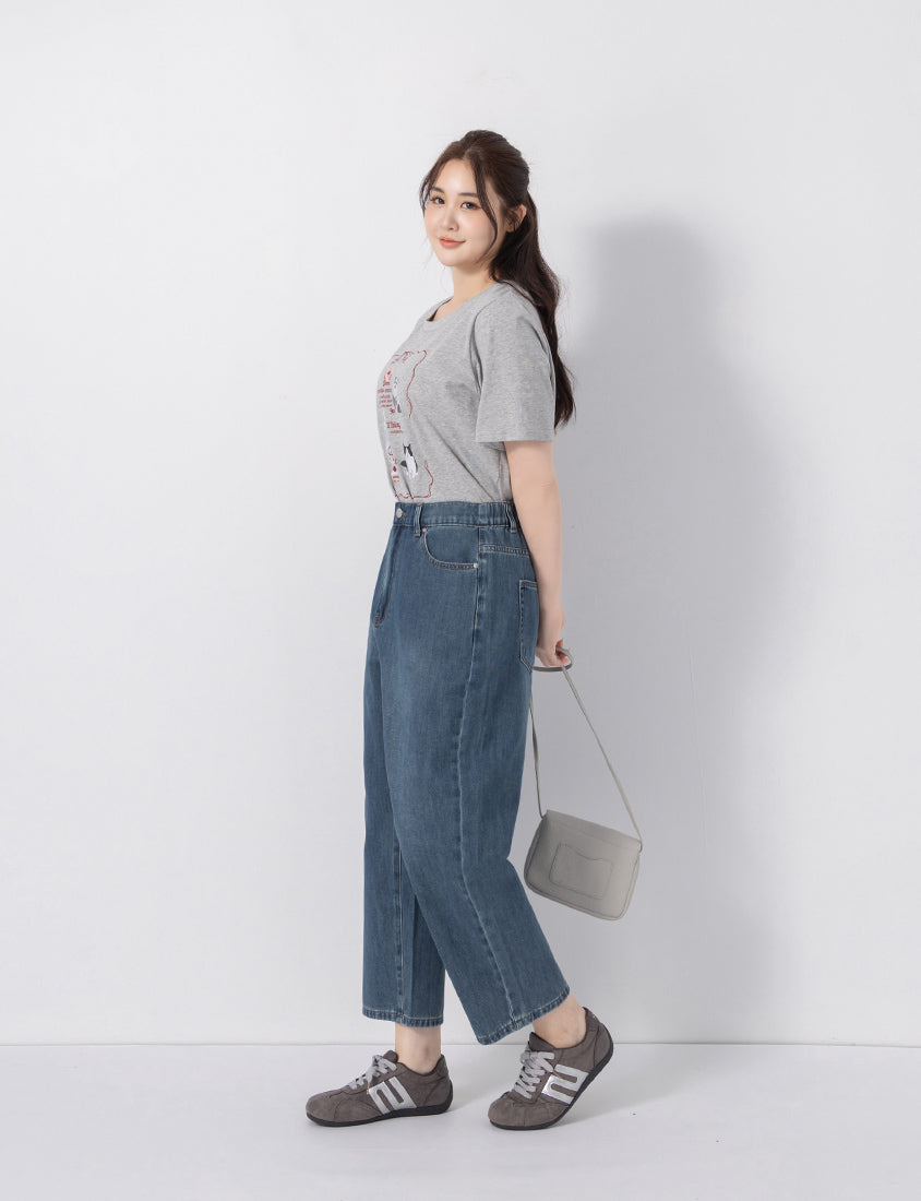 Standard Perfect Fit Slim Straight Cropped Plus Size Jeans