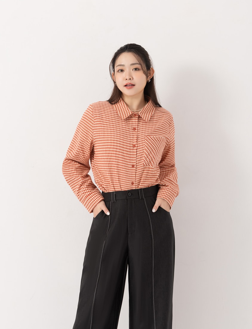 MISS. Slim Fit Colorblock Topstitched Plus Size Tailored Pants