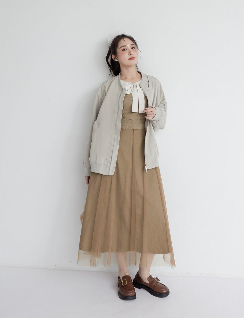 Satin Ruffle Fairy Collar Plus Size Blouse (with Tie)
