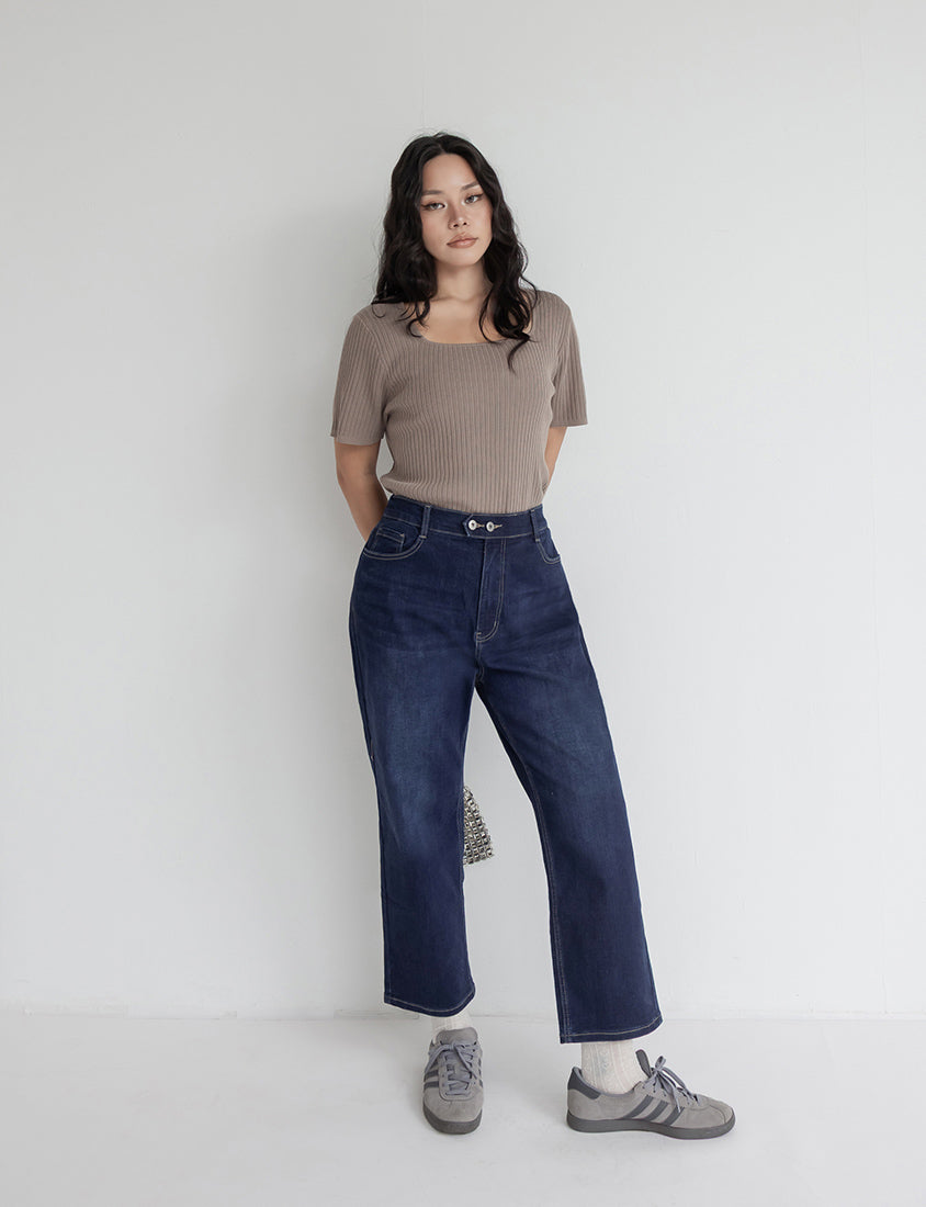 Zero Restriction Cloud Denim Plus Size Cropped Jeans (Long)