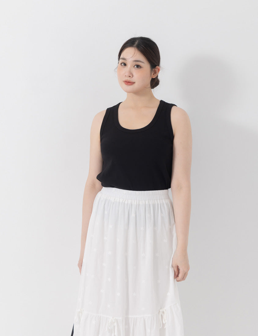 Basic Ribbed Sleeveless Plus Size Tank Top
