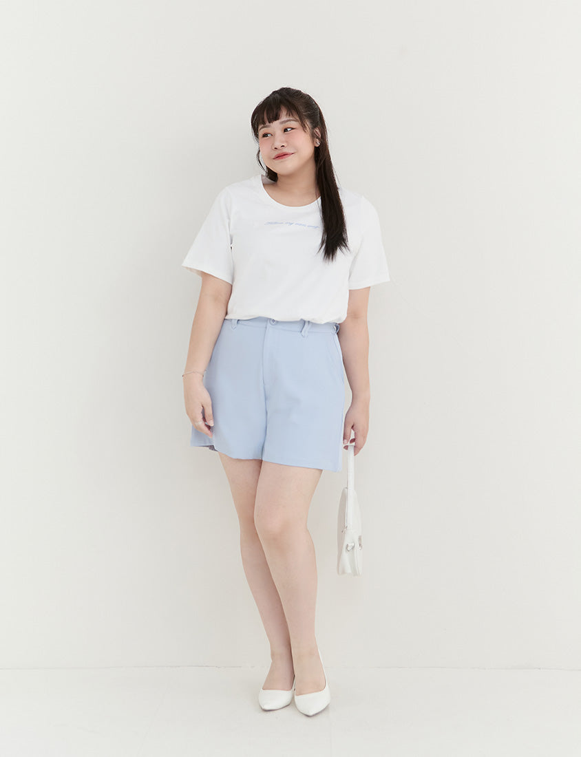 MISS. Elegant Contrast Letter Print Plus Size Tee