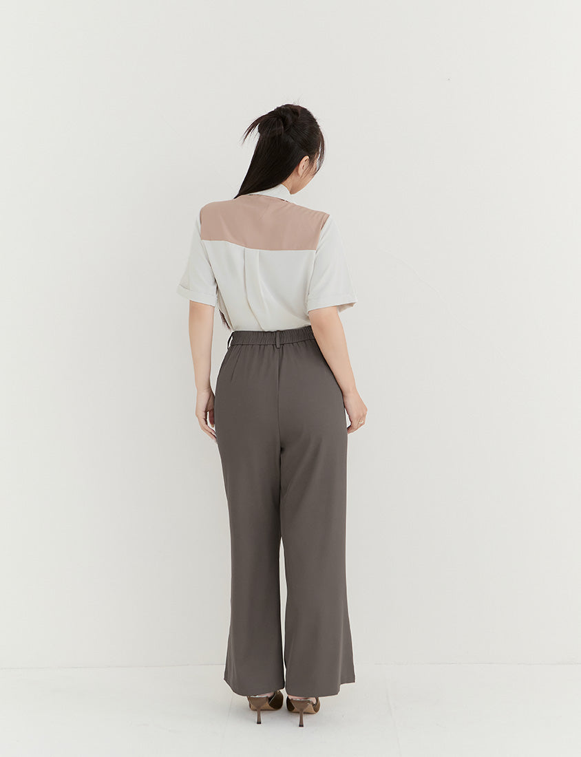 MISS. Morandi Faux Two Piece Plus Size Shirt (With Shawl)