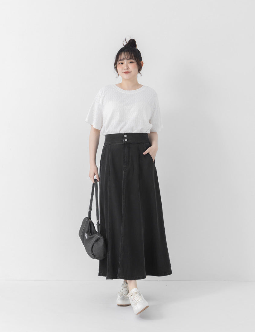 Basic Crinkle Plus Size Crewneck Top