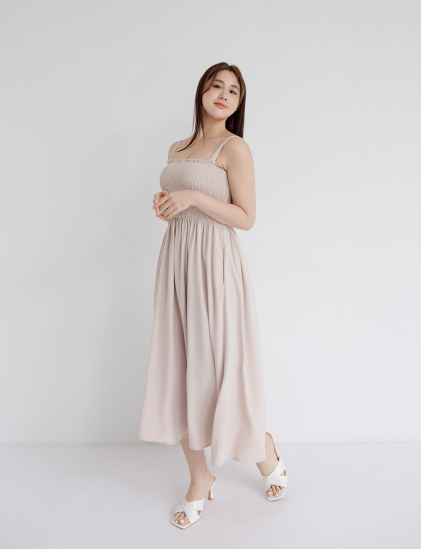Adjustable Elastic Strap Twill Plus Size Dress