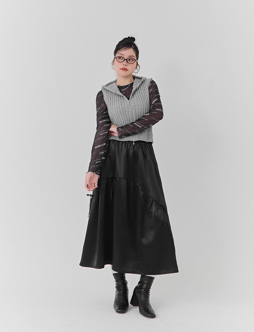 Double-Zip Hooded Plus Size Knit Vest