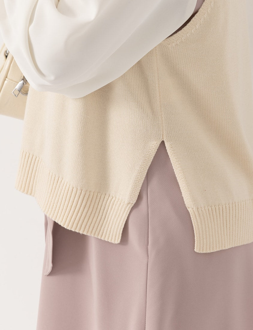 MISS. Soft Tencel Silky Wool Plus Size Knit Vest