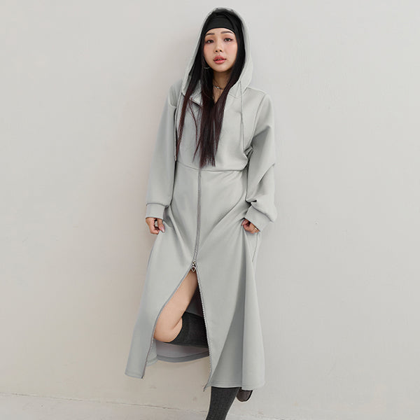 MUA! Heart Double-Zip Plus Size Hooded Maxi Dress
