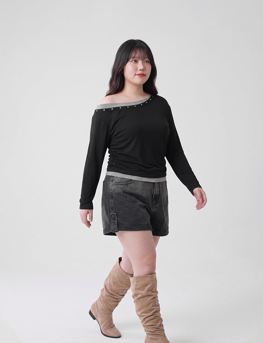 MUA! Sweet & Cool Asymmetrical One-Shoulder Plus Size Top