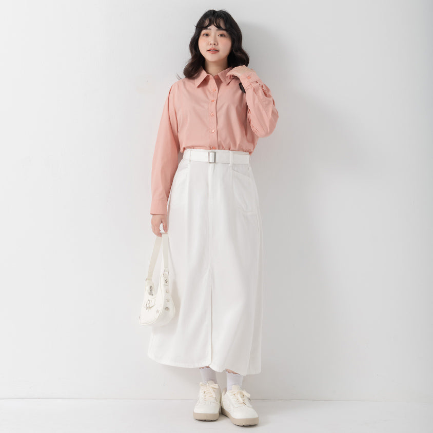 Apple-Shaped Friendly! Perfect Fit Seamed Versatile Plus Size Shirt
