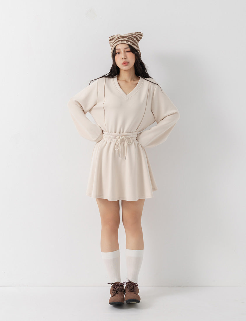 QQ Yogurt Touch Cotton Comfy A-Line Plus Size Mini Skirt