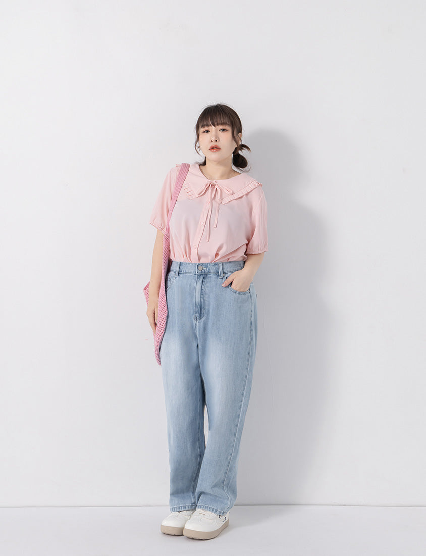 Apple-Shaped Friendly! Perfect Fit Slim Straight Cropped Plus Size Jeans