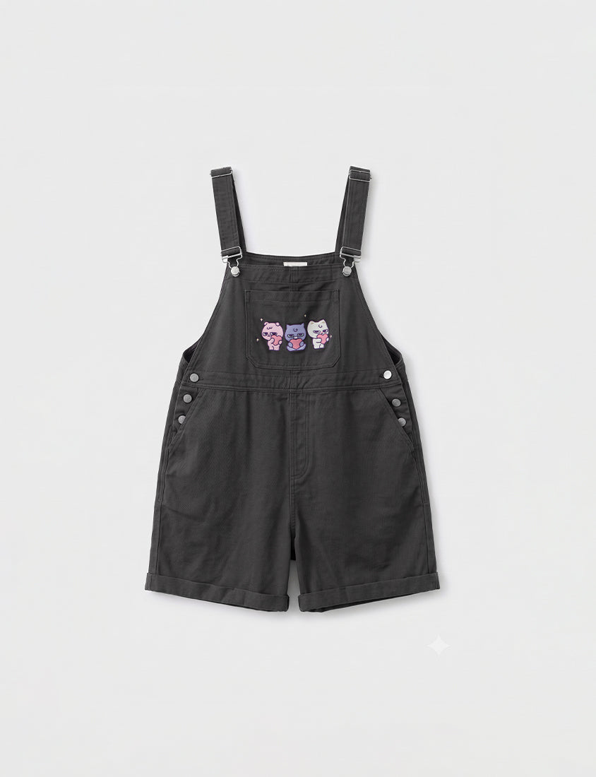 Poly Lulu x UGLY MEWS Collab Plus Size Overall Shorts