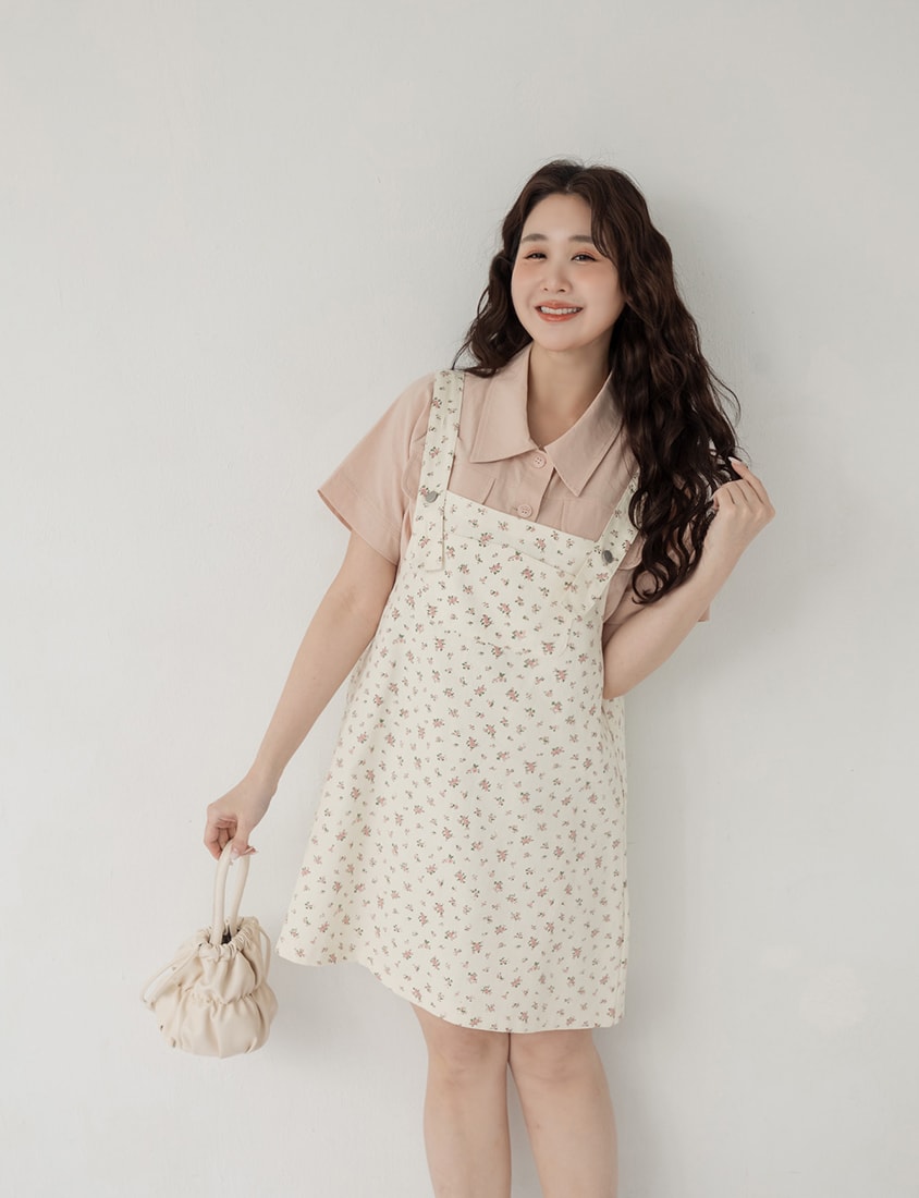 Spring Cotton Linen Stitch Plus Size Short Sleeve Shirt