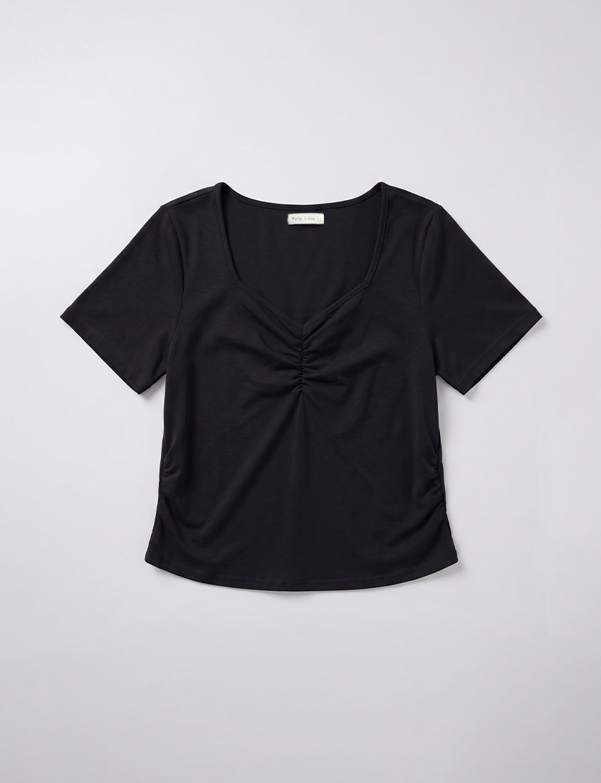 MUA! Sweet & Sexy Sweetheart Neck Cropped Plus Size Tee