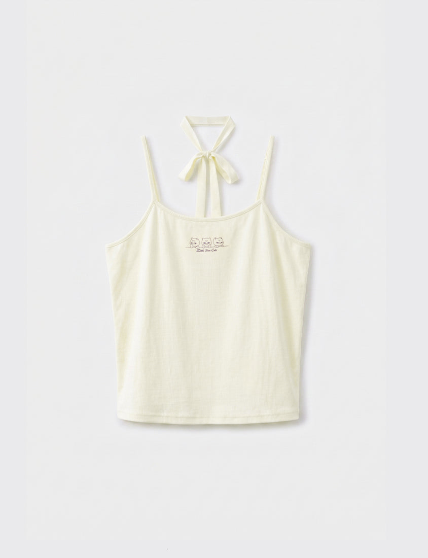 Poly Lulu x UGLY MEWS Collab Plus Size Ribbed Tank Top (With Tie Strap)