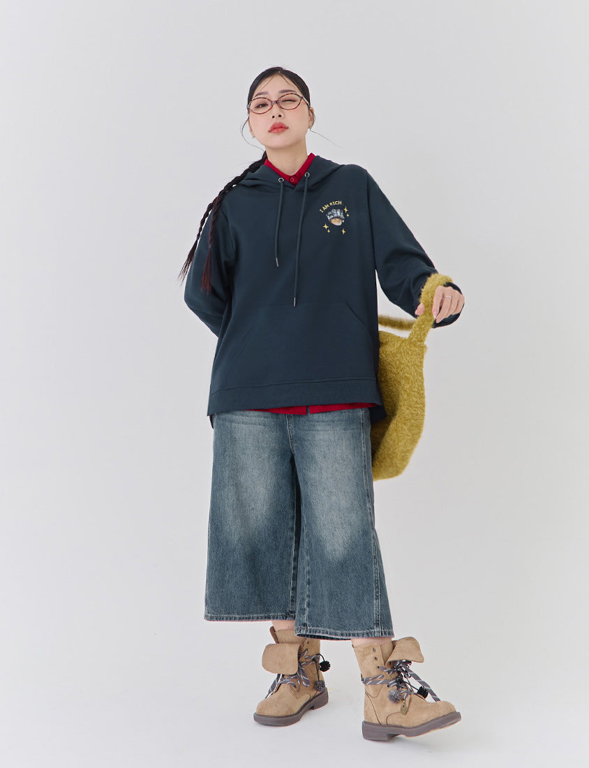 Lucky Cover Cat Embroidered Hoodie (Unisex) (MIND.A.DAY Collaboration)