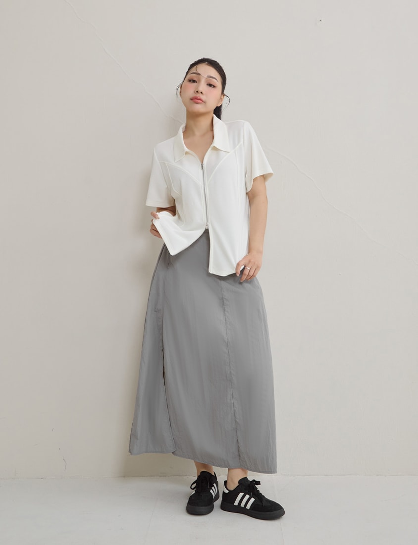 Instant Cool Cloud Cotton Double Zip Plus Size Shirt