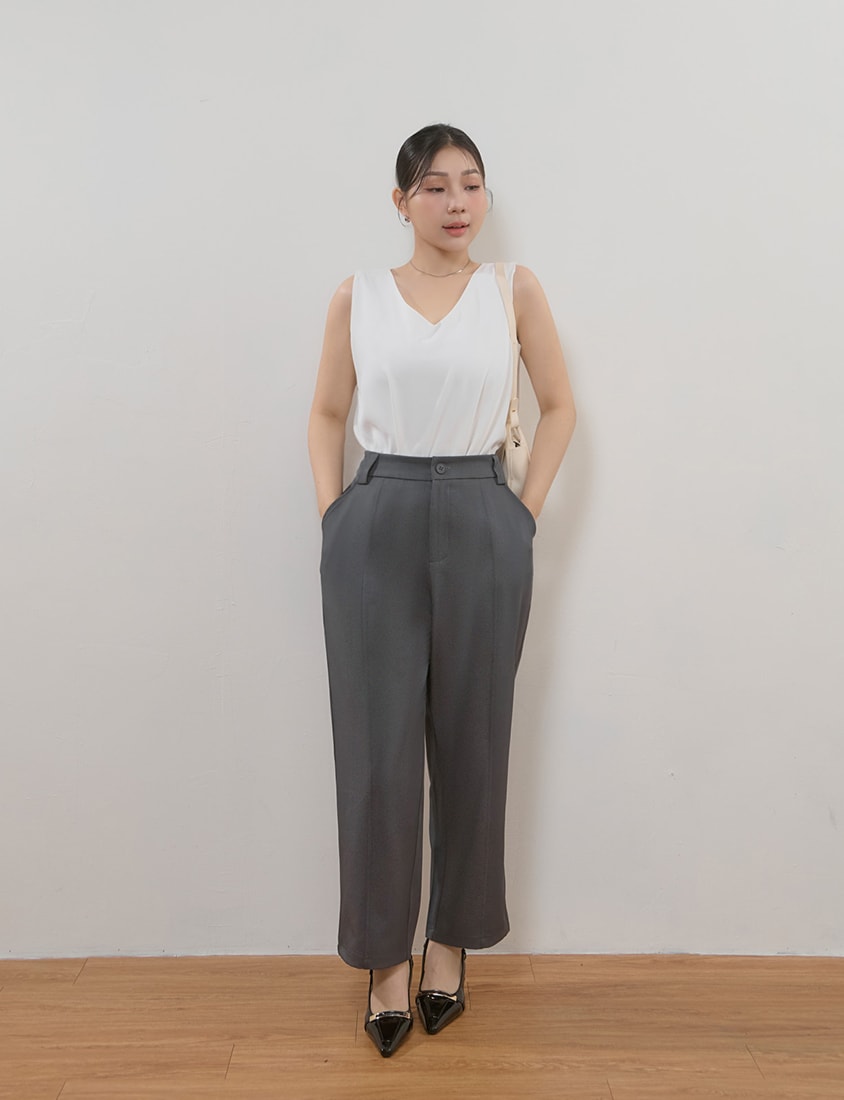 MISS. Minimal V-Neck Chiffon Wide Strap Plus Size Tank Top