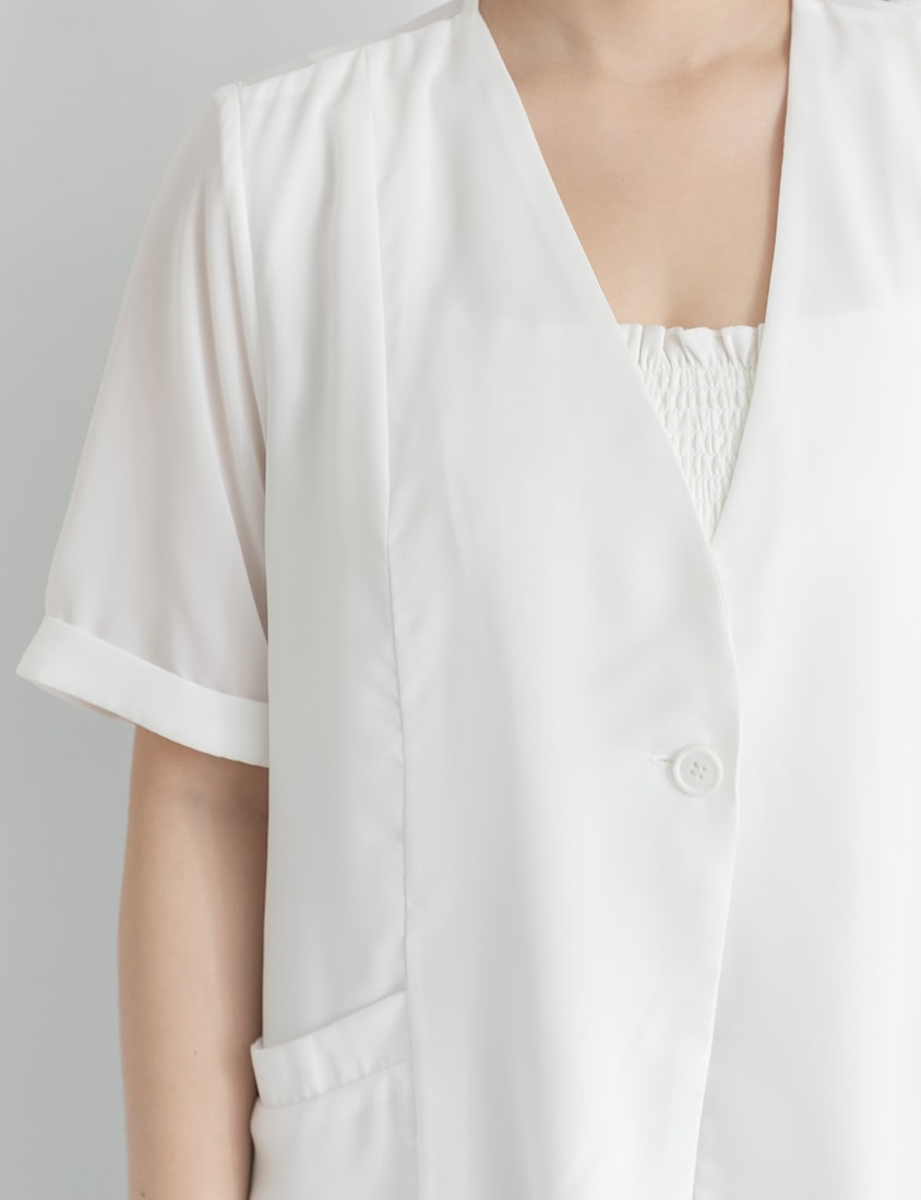 MISS. Sheer Chiffon Tailored Plus Size Blazer