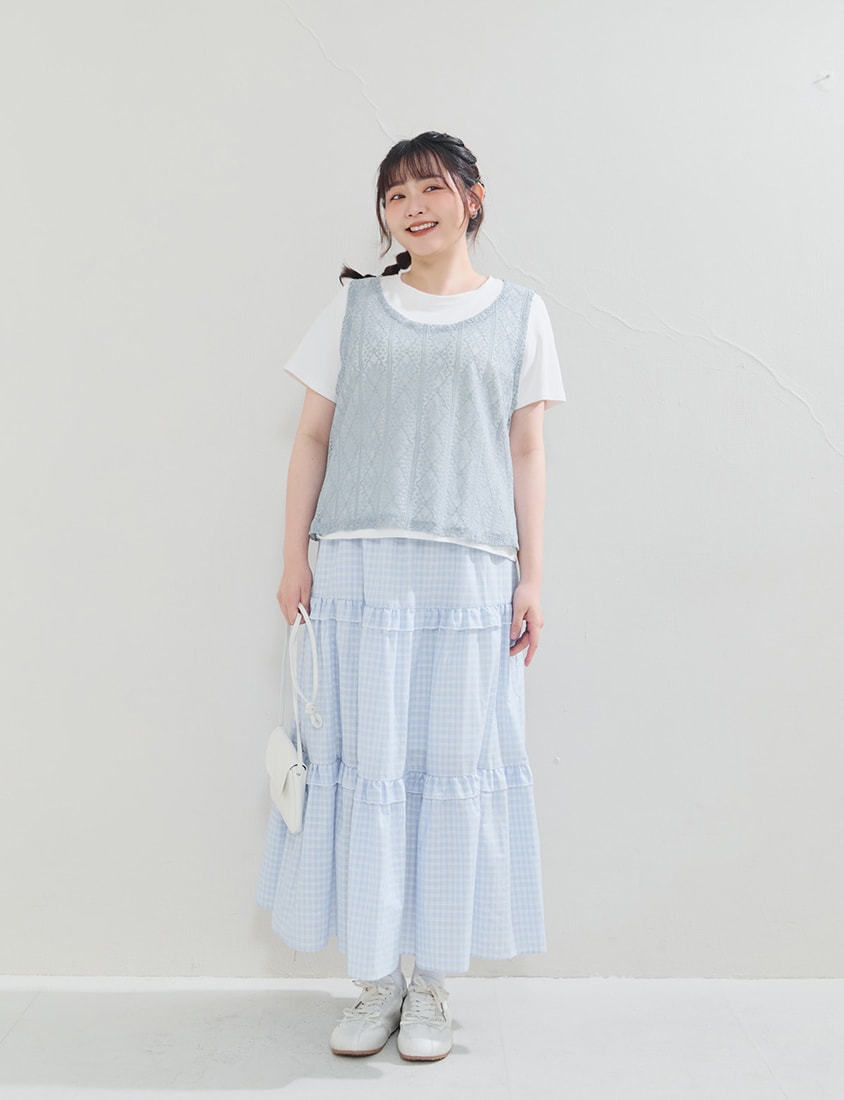 Layered Cutout Vest Two-Piece Plus Size Set
