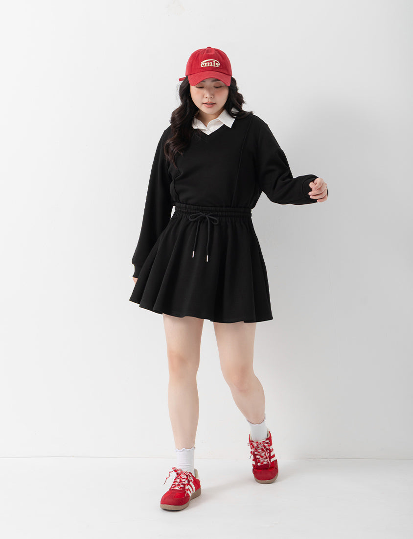 Apple-Shaped Friendly! Perfect Fit Seamed Yogurt Touch Plus Size Sweater