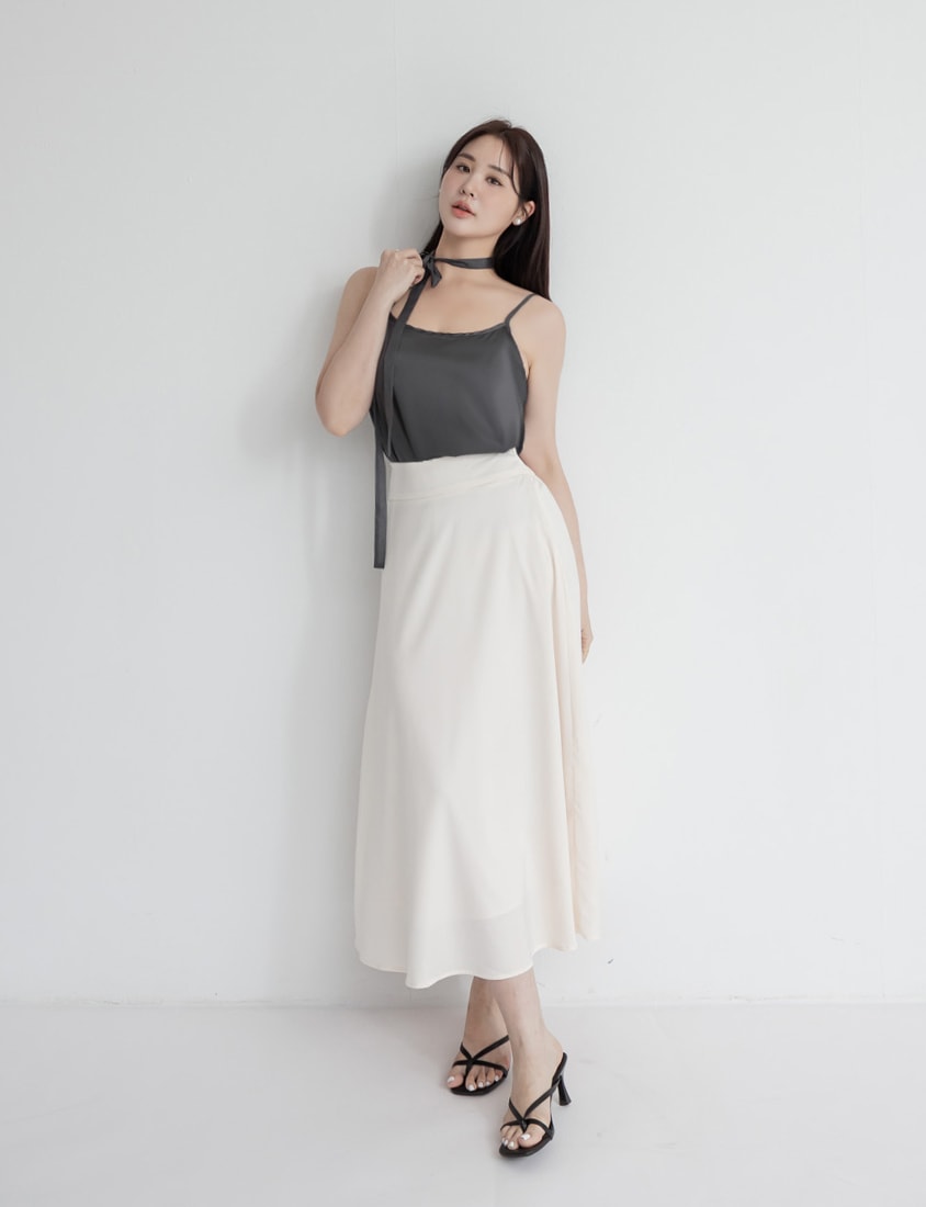 MISS. Elegant Two-Piece Sheer Plus Size Top (With Tie)