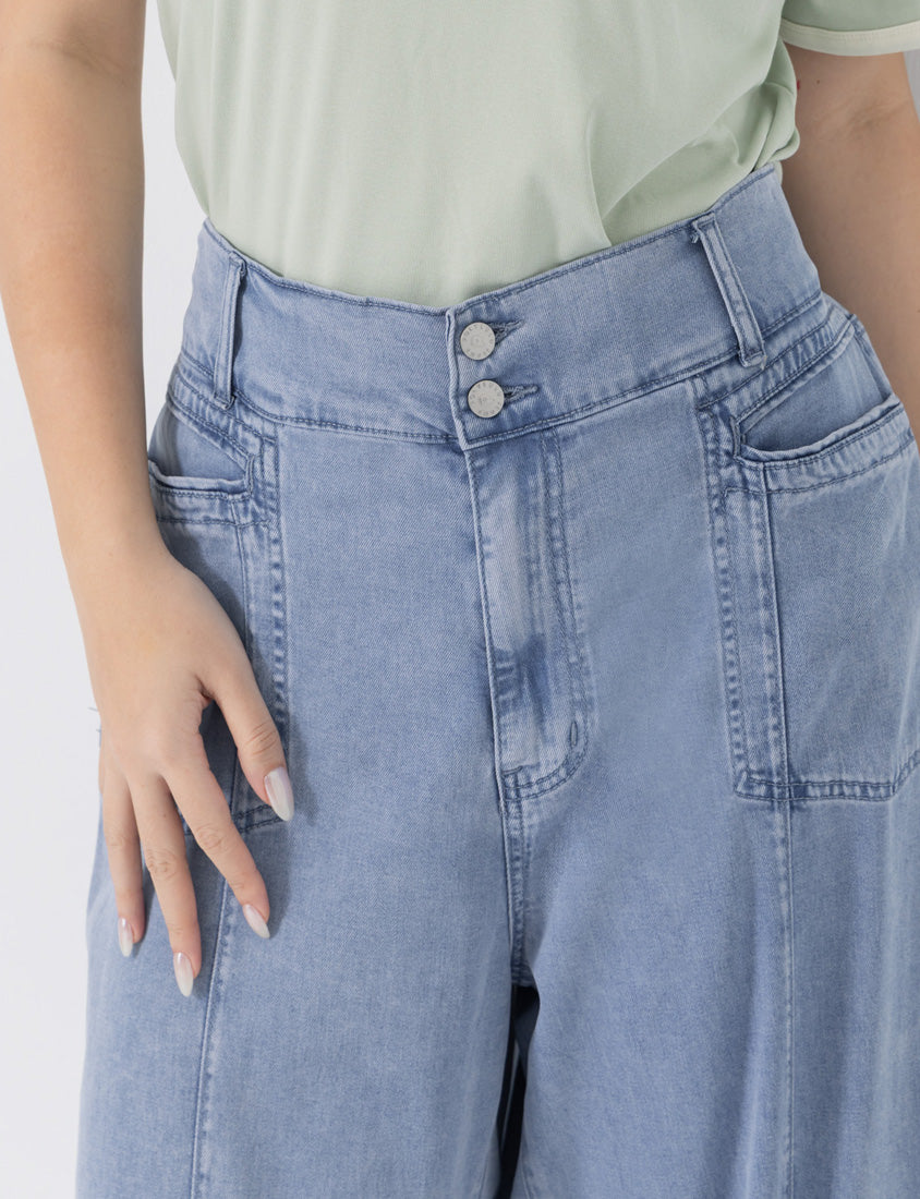 Lightweight Cloud Denim Zero-Restriction Plus Size Jeans (Long)