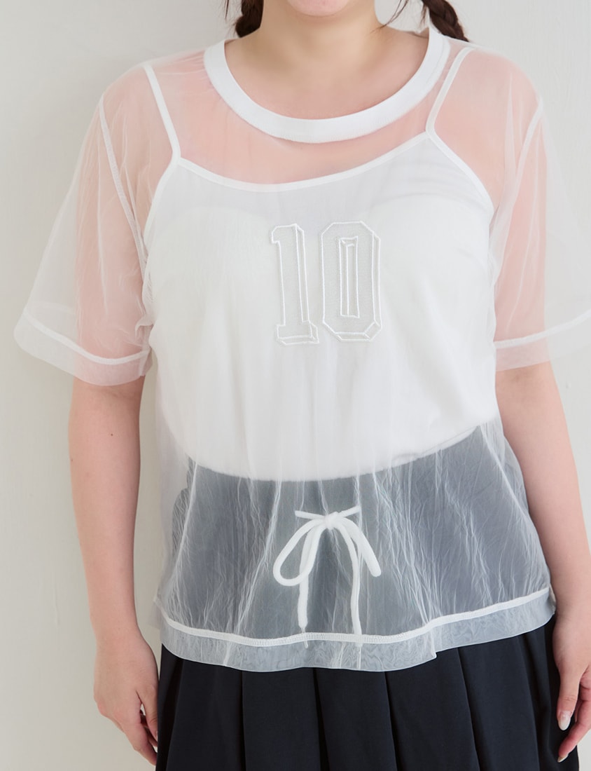 Sheer Mesh Sporty Top & Tank Plus Size Set