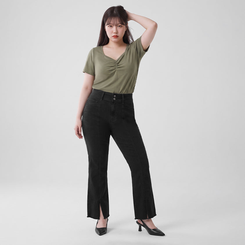 MUA! High Waist Tummy Flattering Supermodel Plus Size Flared Jeans