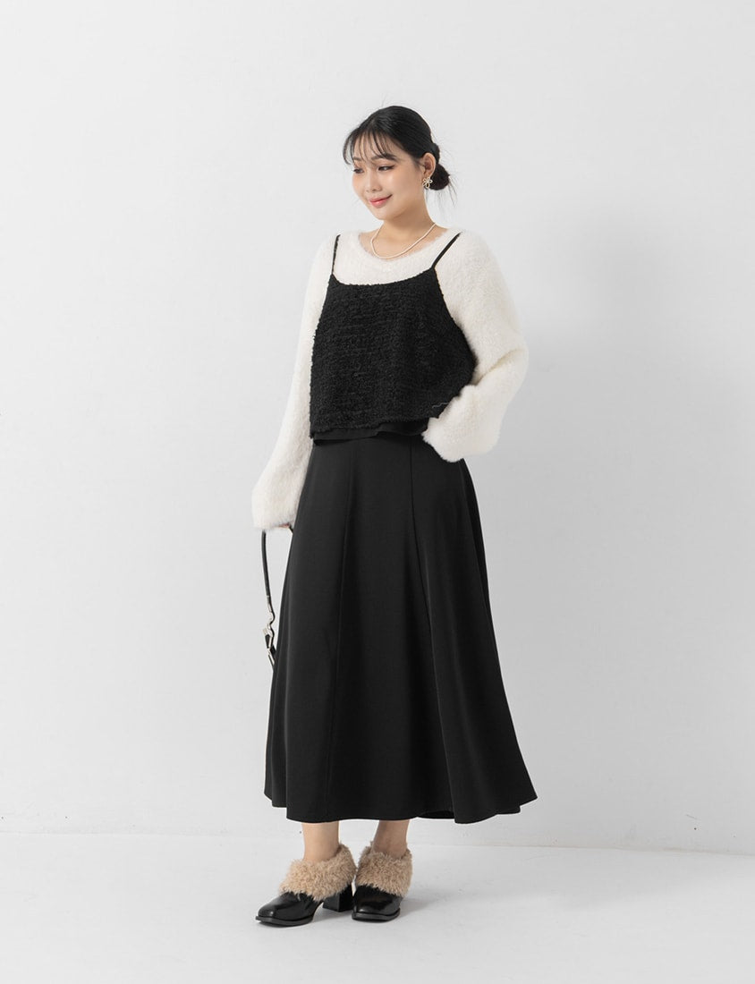 MISS. Adjustable Textured Furry Plus Size Vest