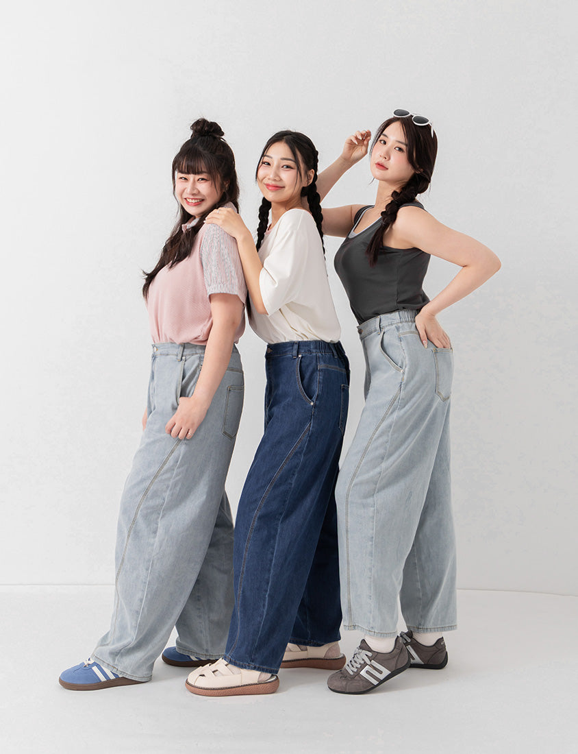 Standard Perfect Fit Plus Size Curved Leg Jeans