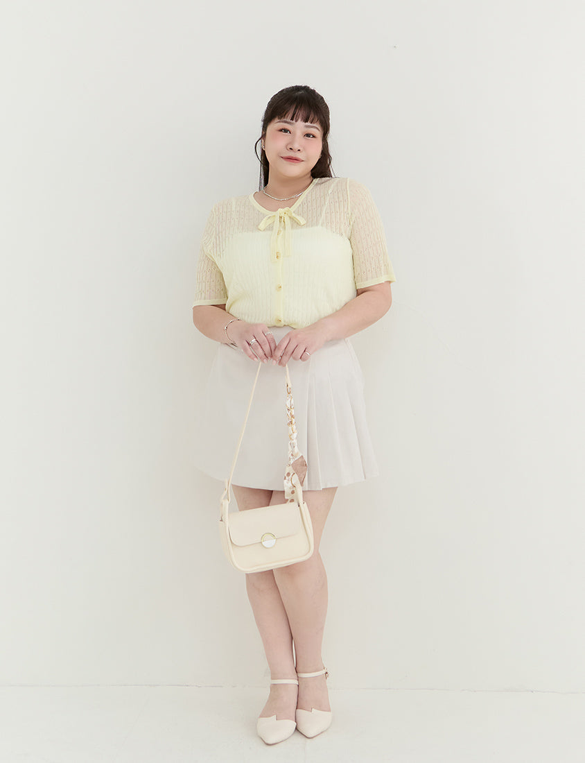 MISS. Lyocell Linen Ribbed Knit Plus Size Cardigan