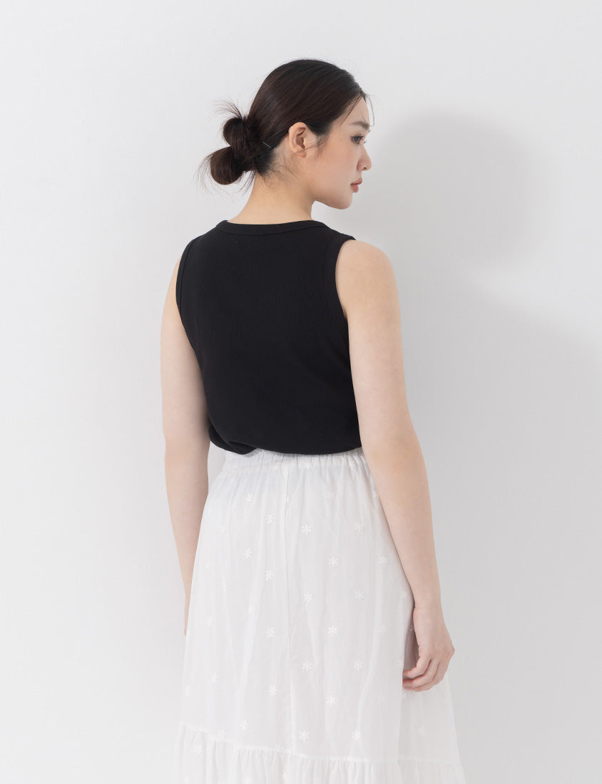 Basic Ribbed Sleeveless Plus Size Tank Top
