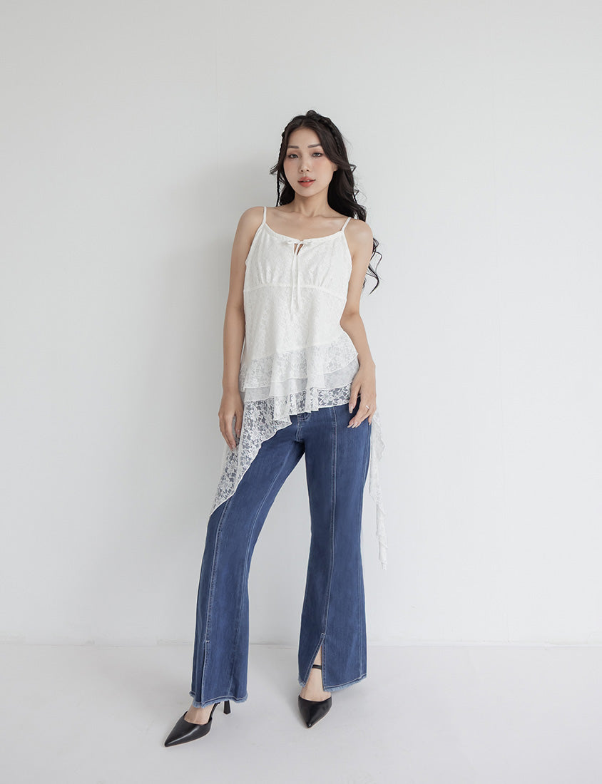 MUA! Sweet Lace Asymmetrical Hem Plus Size Cami Top