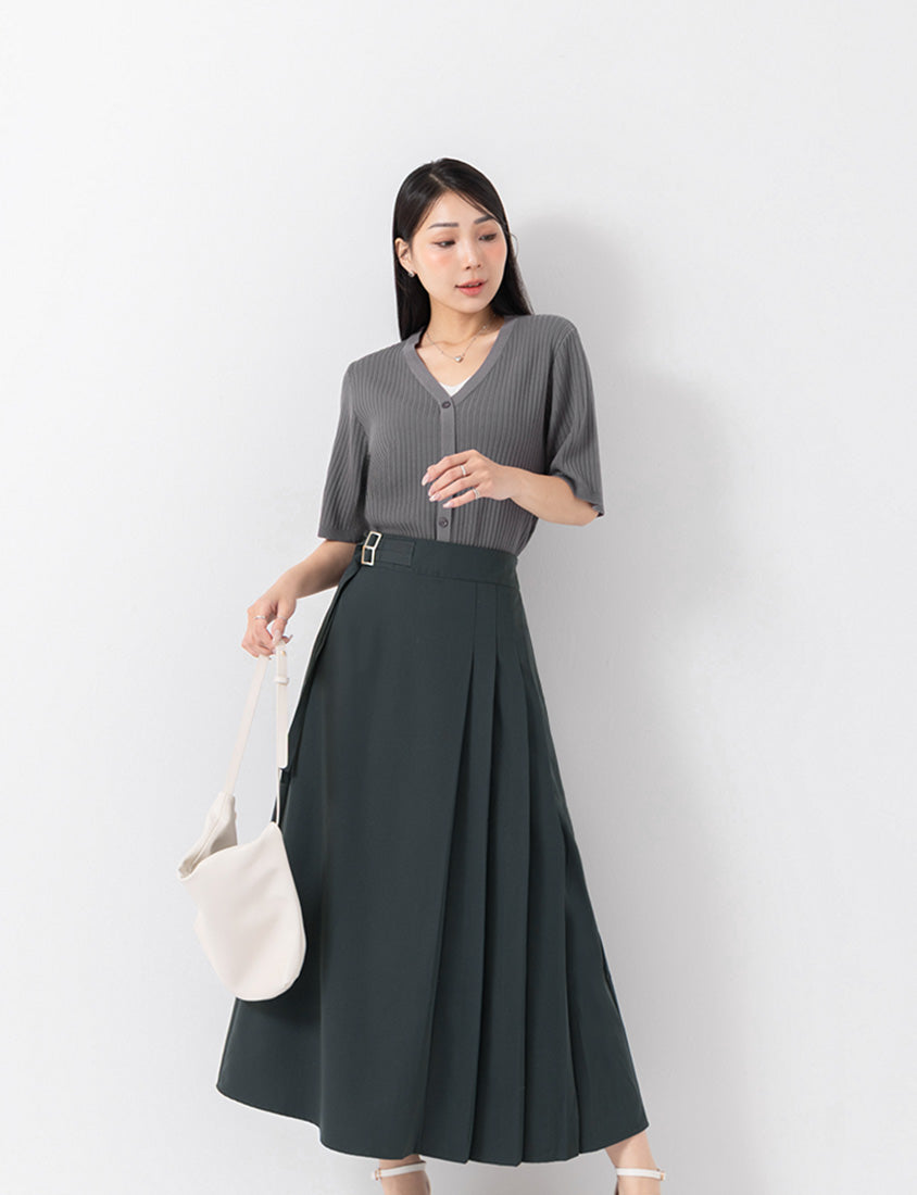 MISS. Tailored Pleated Suit Plus Size Maxi Skirt