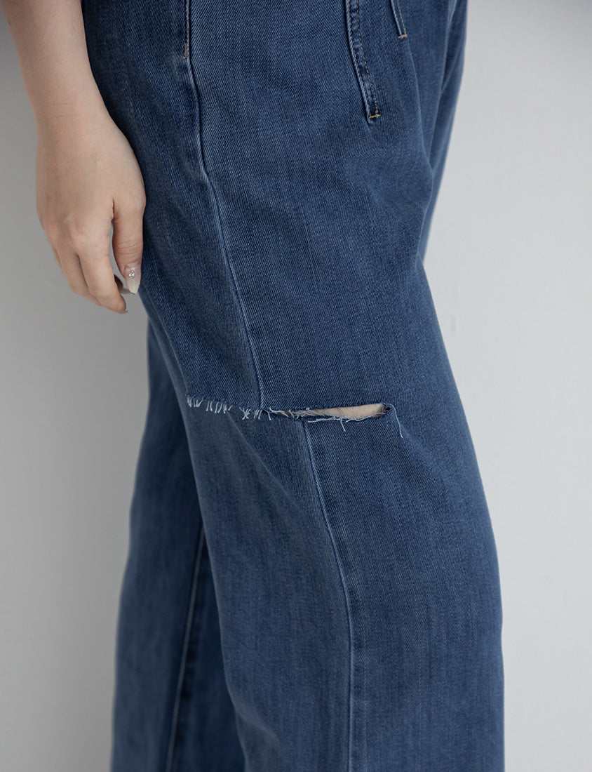 Slim Stitch Distressed Lyocell Denim Plus Size Jeans